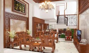 Cách bố trí bàn ghế gỗ trong phòng khách đẹp 10 Bố trí bàn ghế gỗ hợp phong thủy