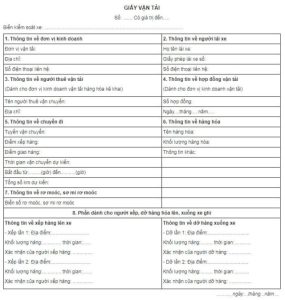Khi Vận Chuyển Hàng Hóa Cần Lưu Ý Những Loại Giấy Tờ Gì? 4 giay van tai
