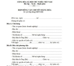 Chuyển Văn Phòng Cần Những Giấy Tờ Gì? 5 hop dong van chuyen