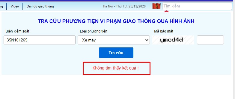 Hướng dẫn tra cứu phạt nguội giao thông 1 tra cuu phat nguoi